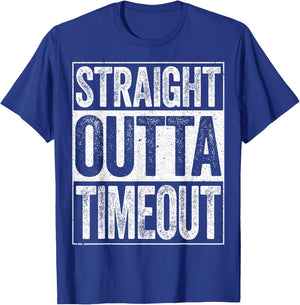 Straight Outta Timeout Kids Boy Girl Toddler Shirt T-Shirt - T-Shirt | Royal