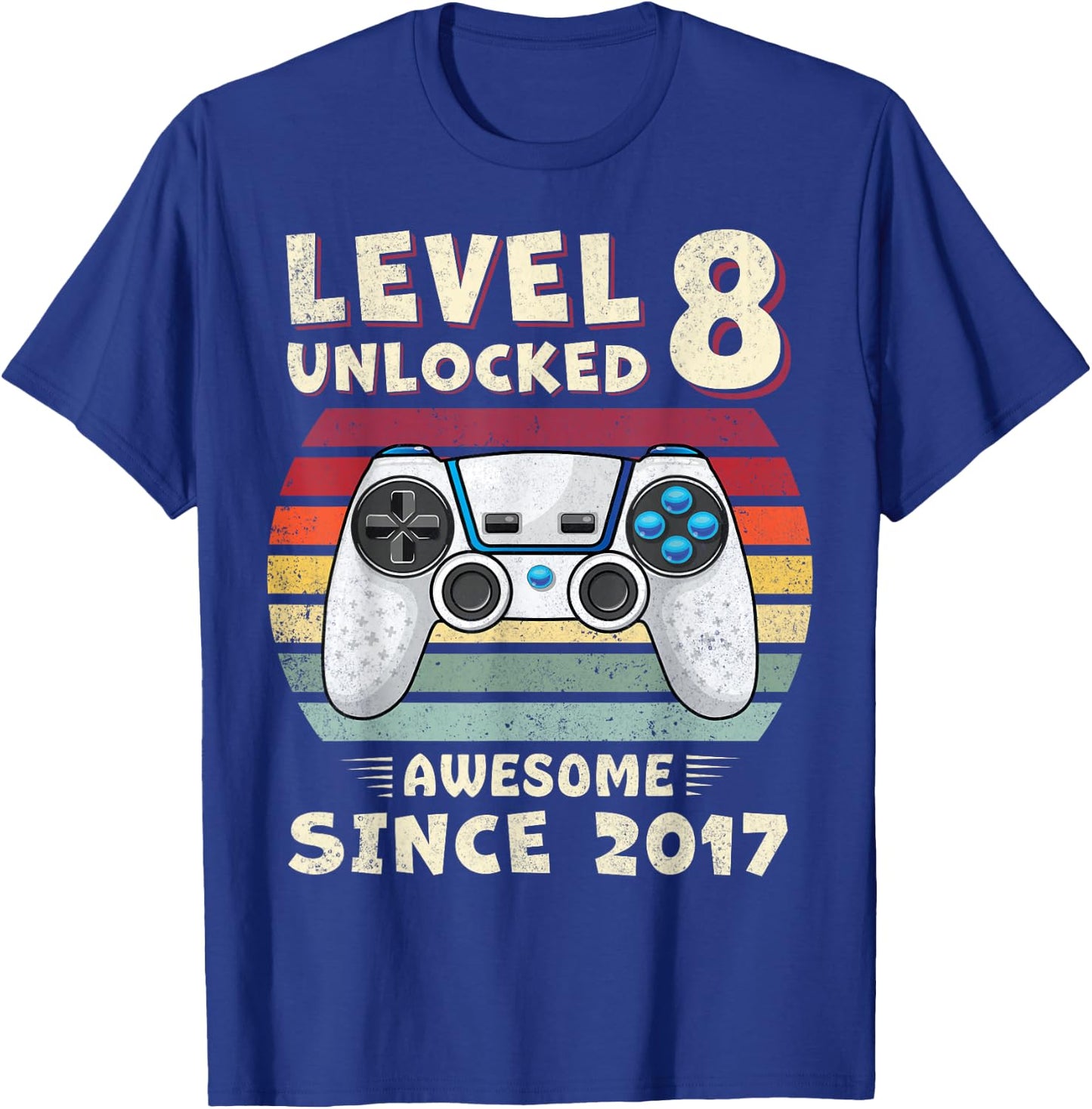8 Year Old BDay Decorations Son Boy 8yr 2017 8th Birthday T-Shirt - T-Shirt | Royal