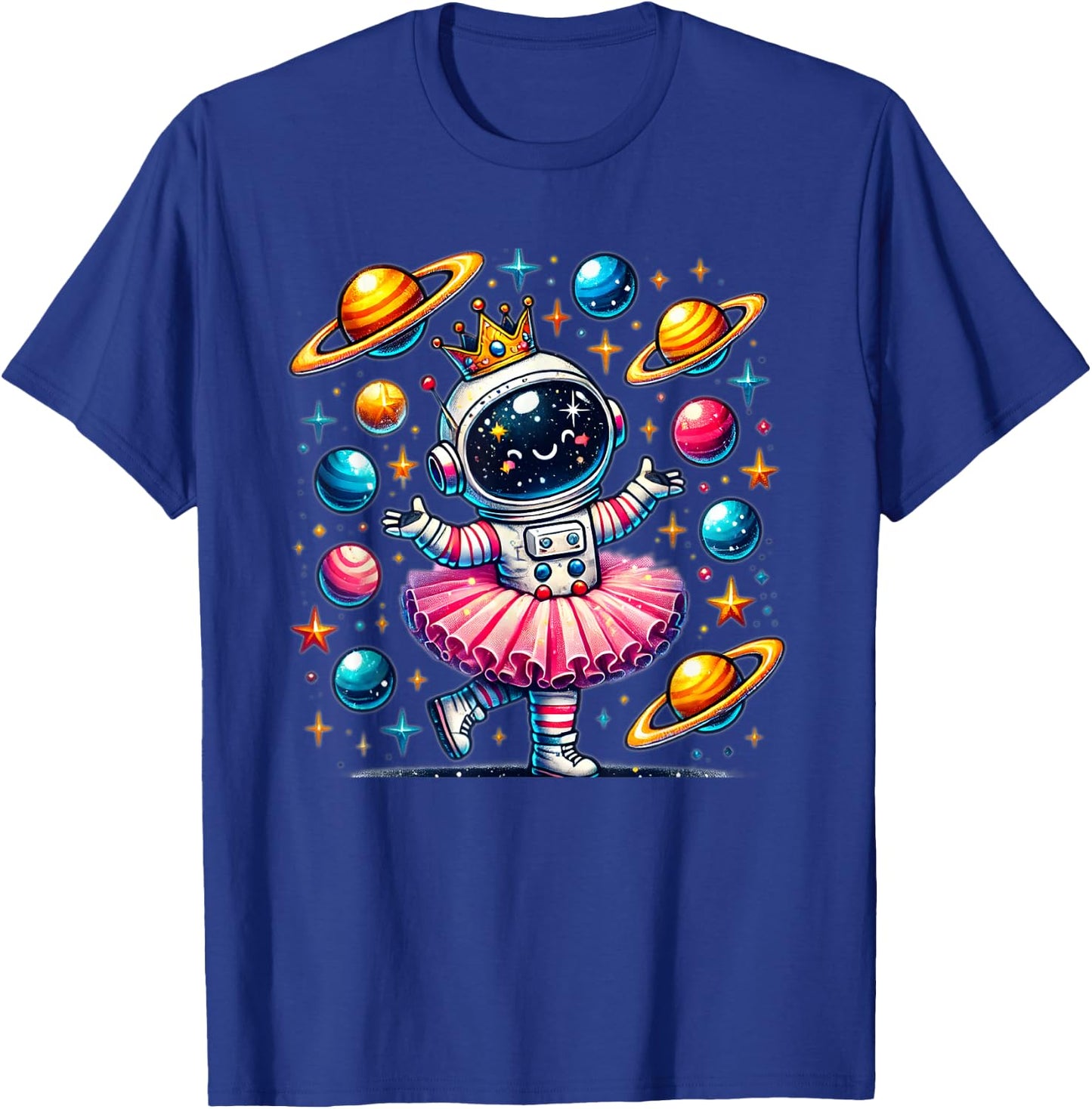 Ballerina Girl Space Astronaut T-Shirt - T-Shirt | Royal