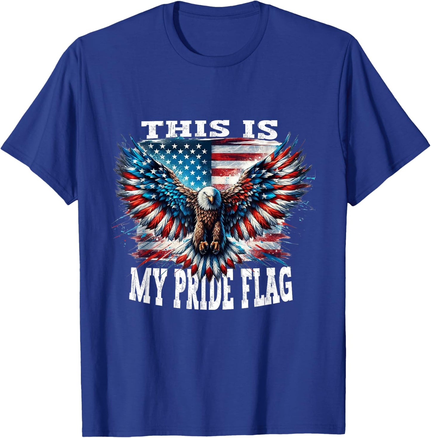 USA Patriotic American Flag USA Eagle Flag 4th of July T-Shirt - T-Shirt | Royal