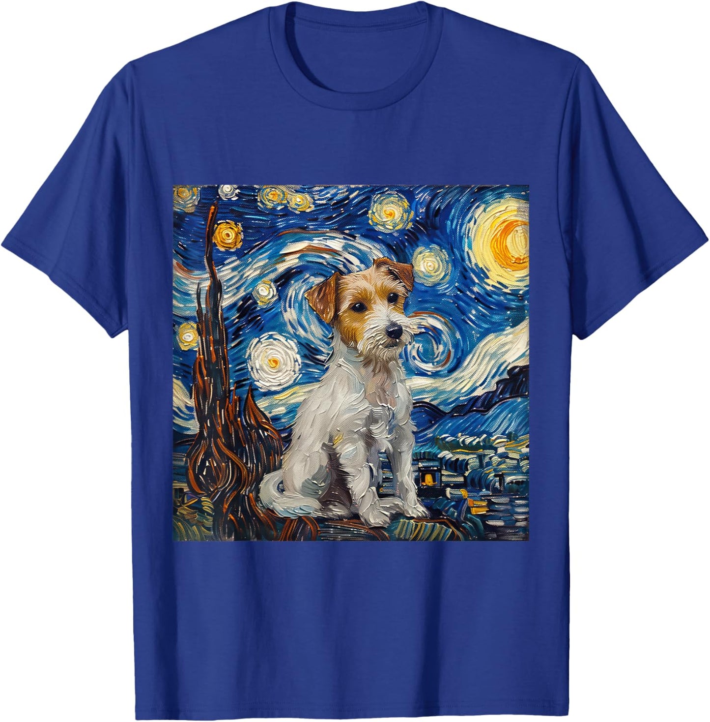 Jack Russel Terrier Van Gogh Starry Night T-Shirt - T-Shirt | Royal