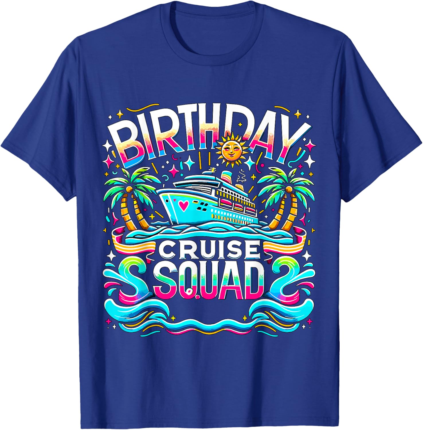 Birthday Cruise Crew Squad Matching Family T-Shirt - T-Shirt | Royal