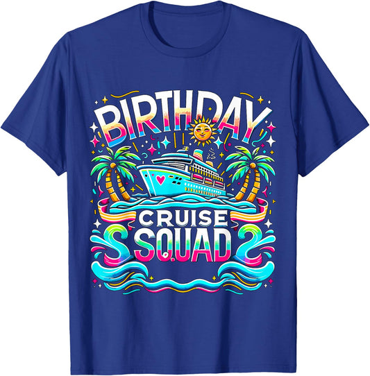 Birthday Cruise Crew Squad Matching Family T-Shirt - T-Shirt | Royal