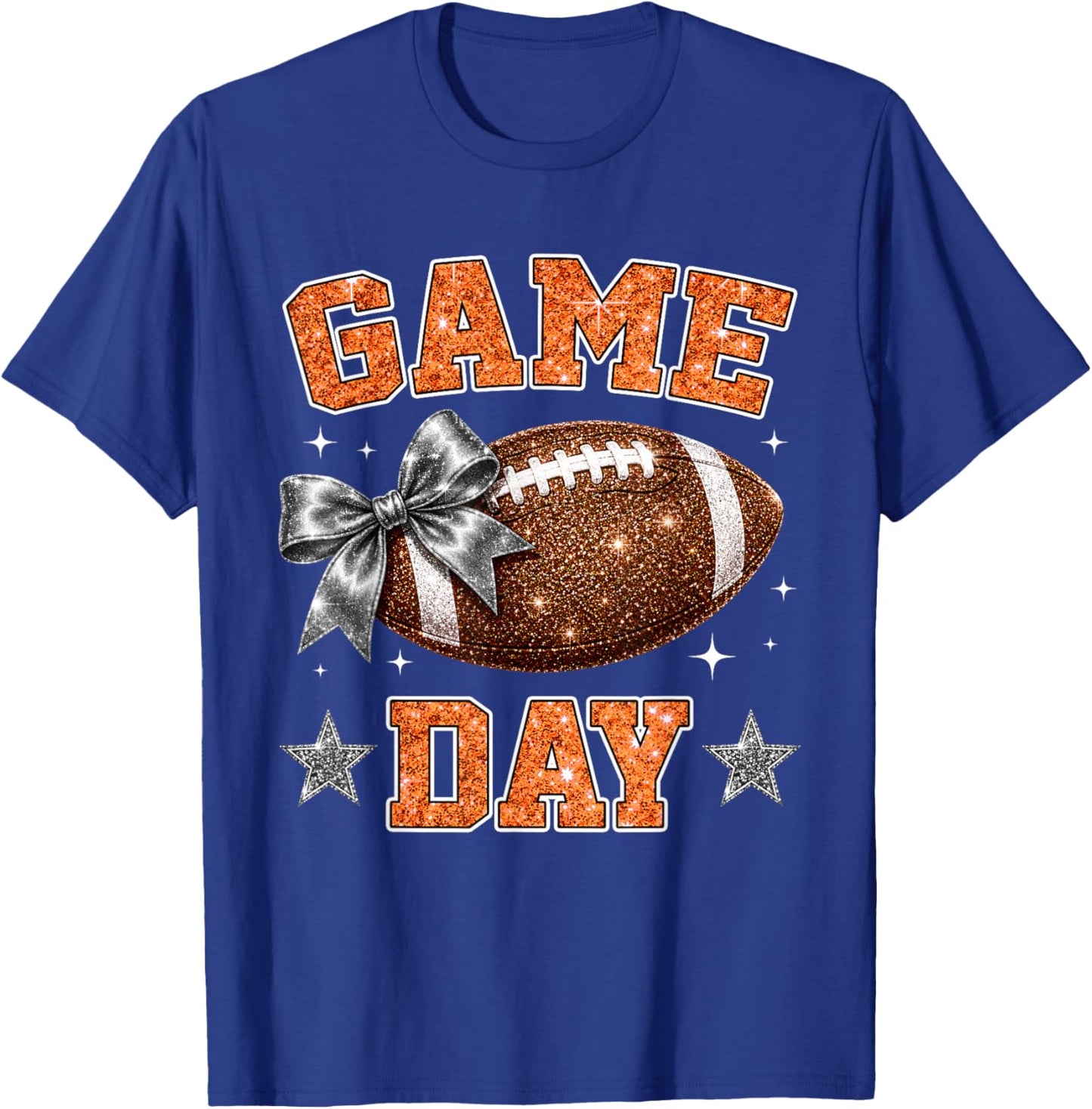 On Gameday Football We Wear Orange and Black Sports Spirit T-Shirt - T-Shirt | Royal