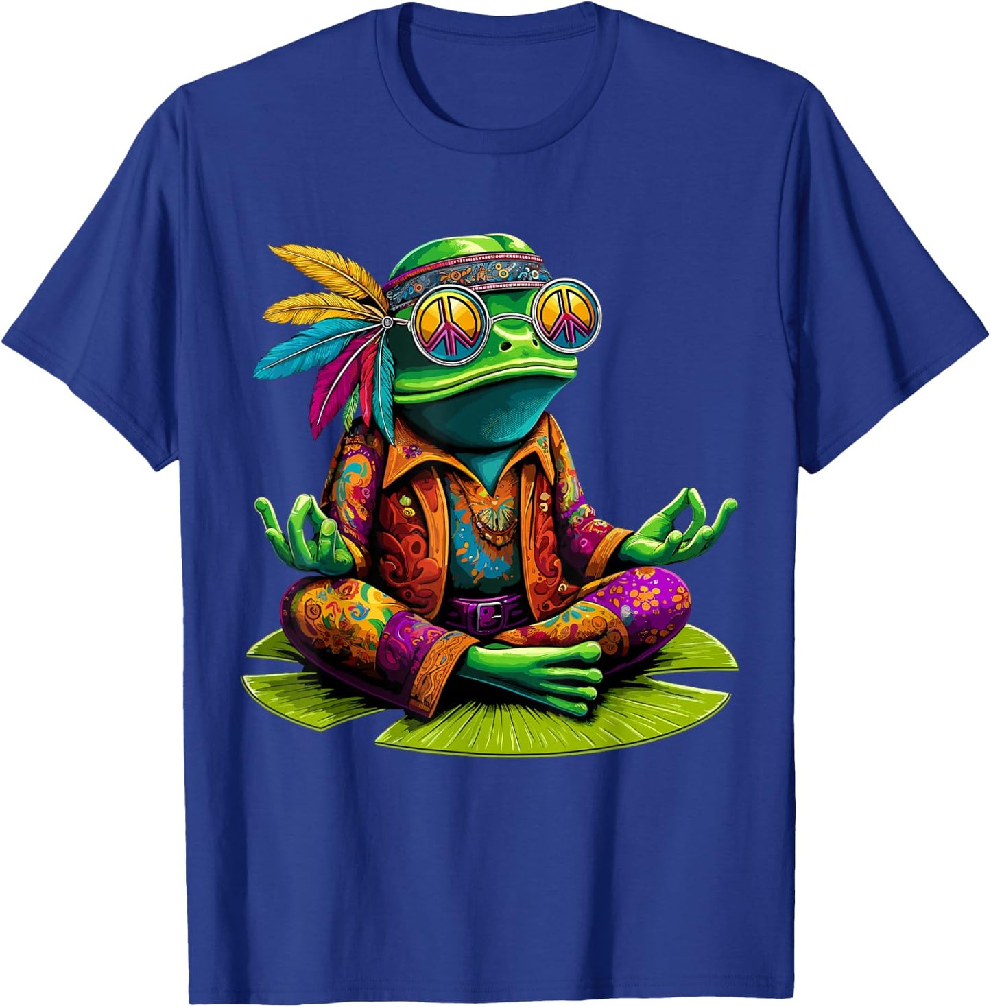 Frog Peace Sign Hippie Frog T-Shirt - T-Shirt | Royal
