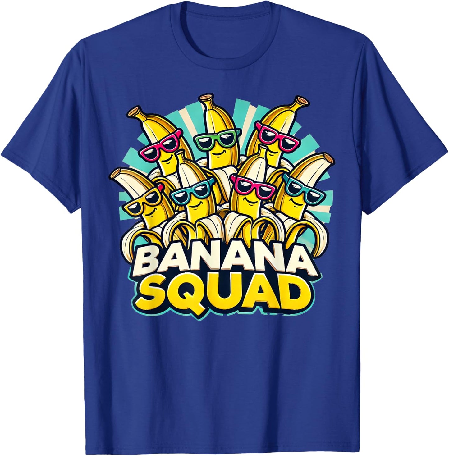 Funny Banana Squad Cartoon Crew T-Shirt - T-Shirt | Royal