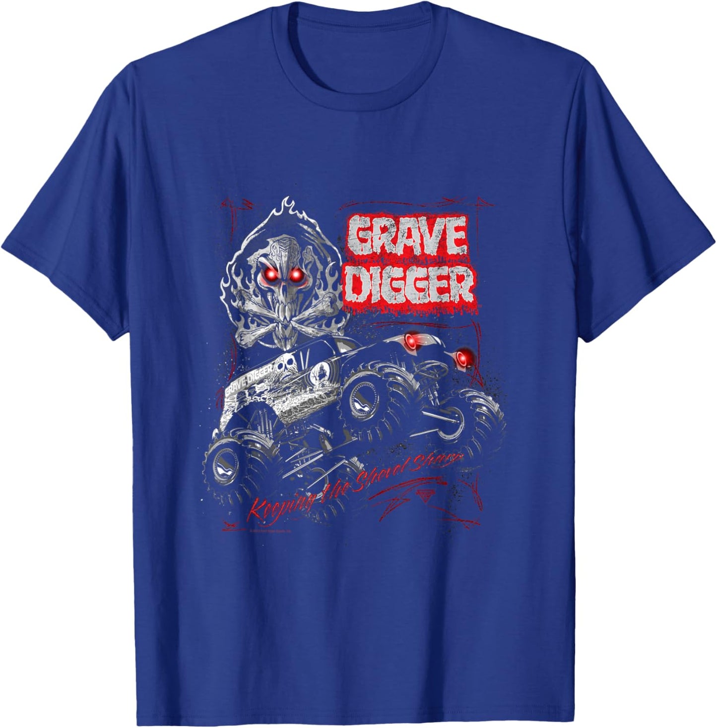 Monster Jam Grave Digger Red Eyes Truck T-Shirt - T-Shirt | Royal