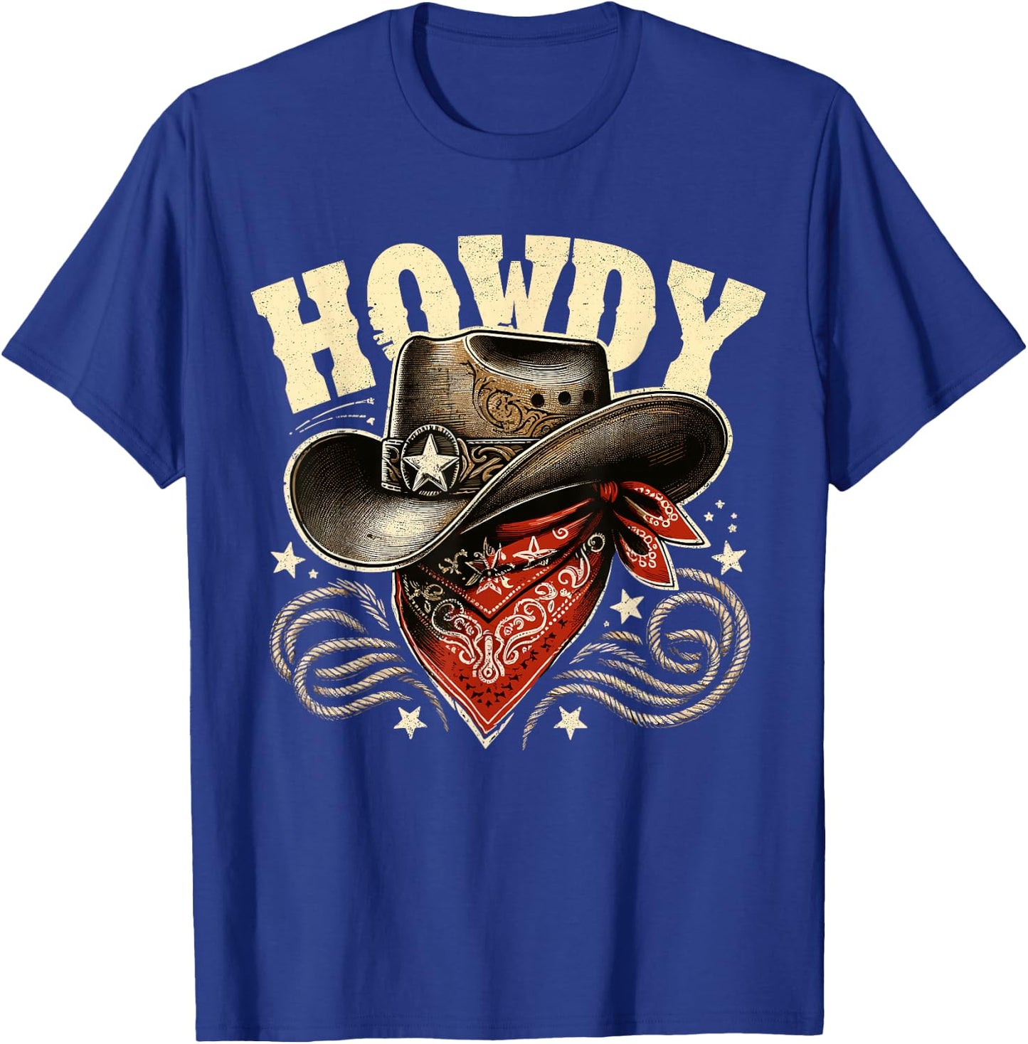 Howdy Cowboy Hat Western Rodeo T-Shirt - T-Shirt | Royal