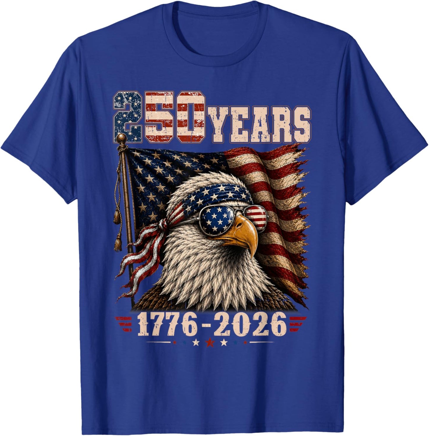 USA Flag 4th of July Eagle Patriotic 250 Years Women T-Shirt - T-Shirt | Royal