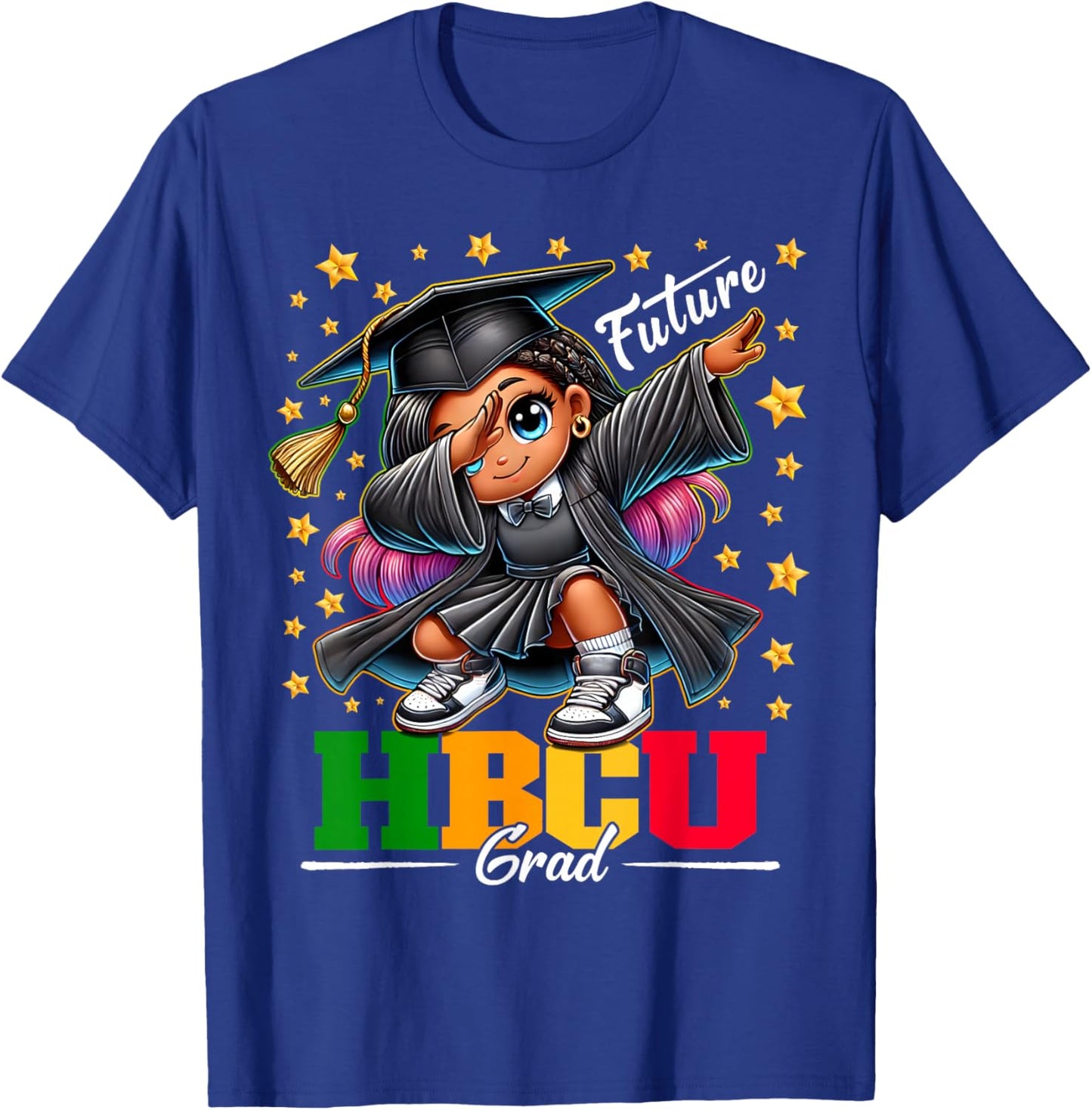 Proud Historical Black Colleges and Universities Future HBCU Grad Dabbing Girl Graduation for Girls Kids - Black - Small T-Shirt - T-Shirt | Royal