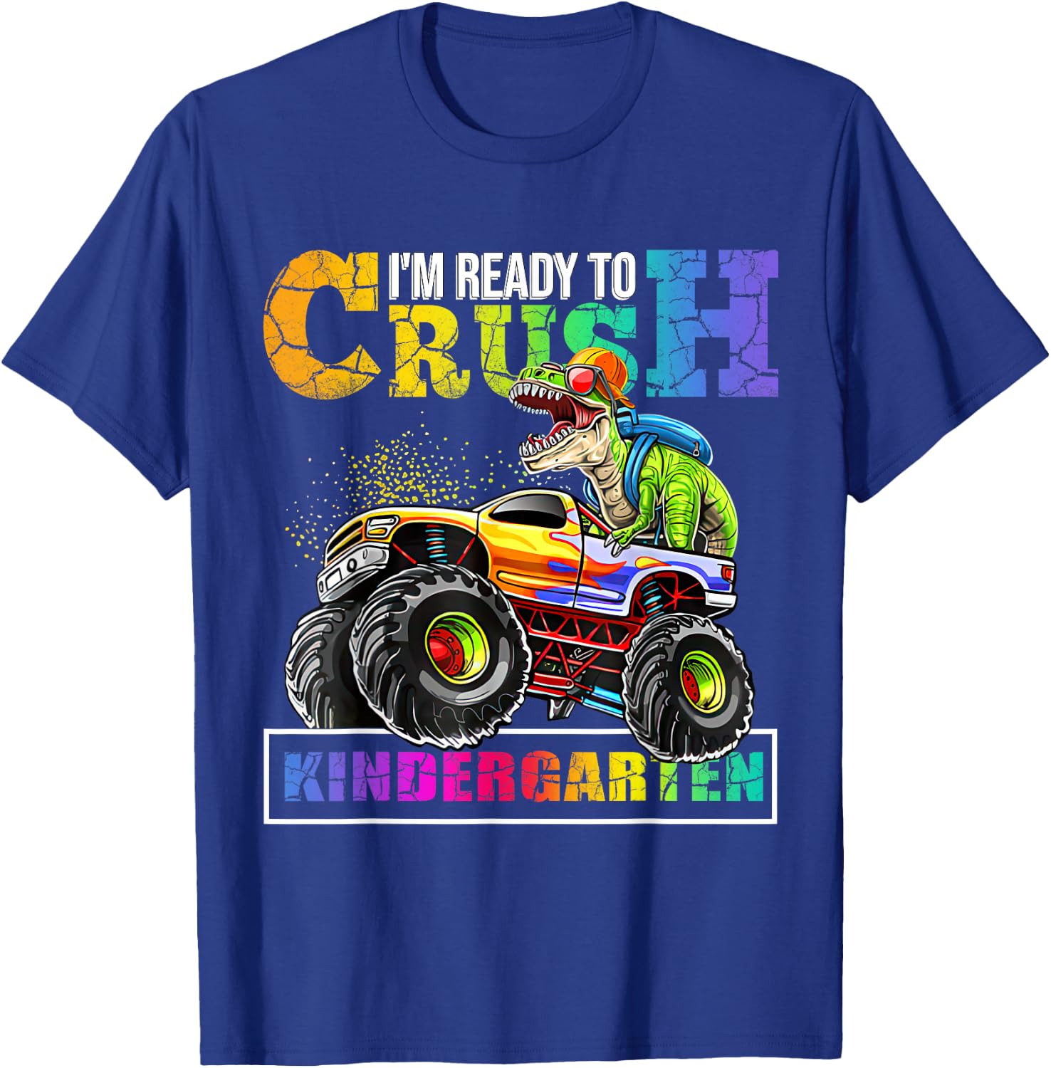 Back To School Boy Dinosaur I'm Ready To Crush Kindergarten T-Shirt - T-Shirt | Royal