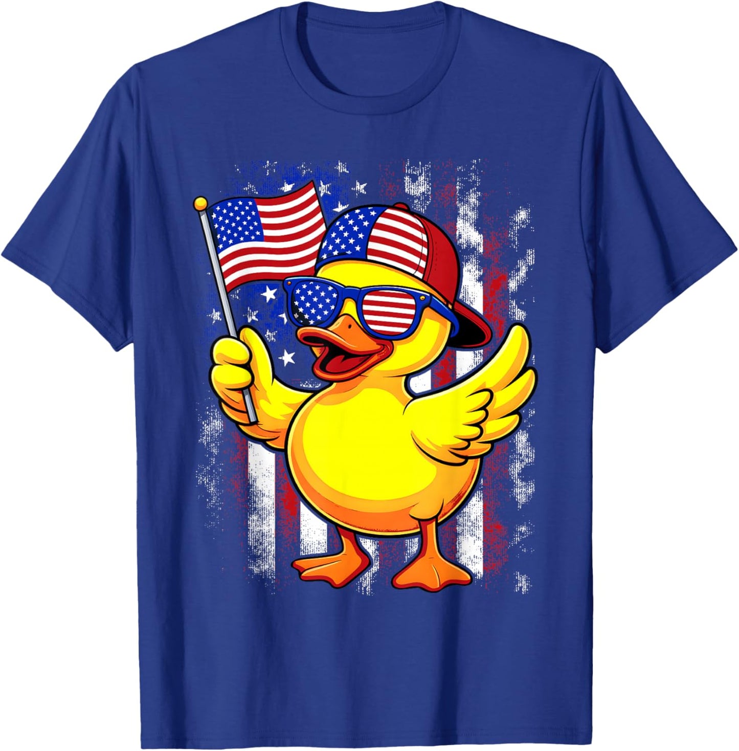 4th Of July Patriotic Rubber Duck USA Flag Funny Duck T-Shirt - T-Shirt | Royal