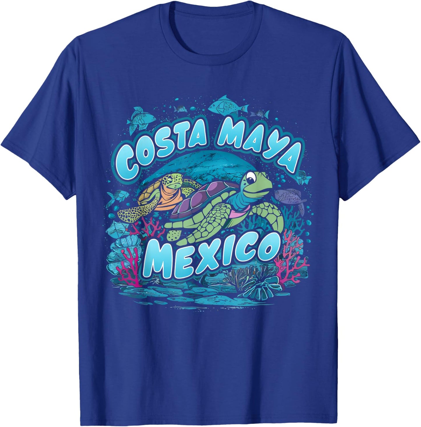 Costa Maya Mexico Turtle Vacation Souvenir Beach T-Shirt - T-Shirt | Royal