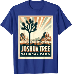 Joshua Tree National Park Vintage Hiking Camping Outdoor T-Shirt - T-Shirt | Royal