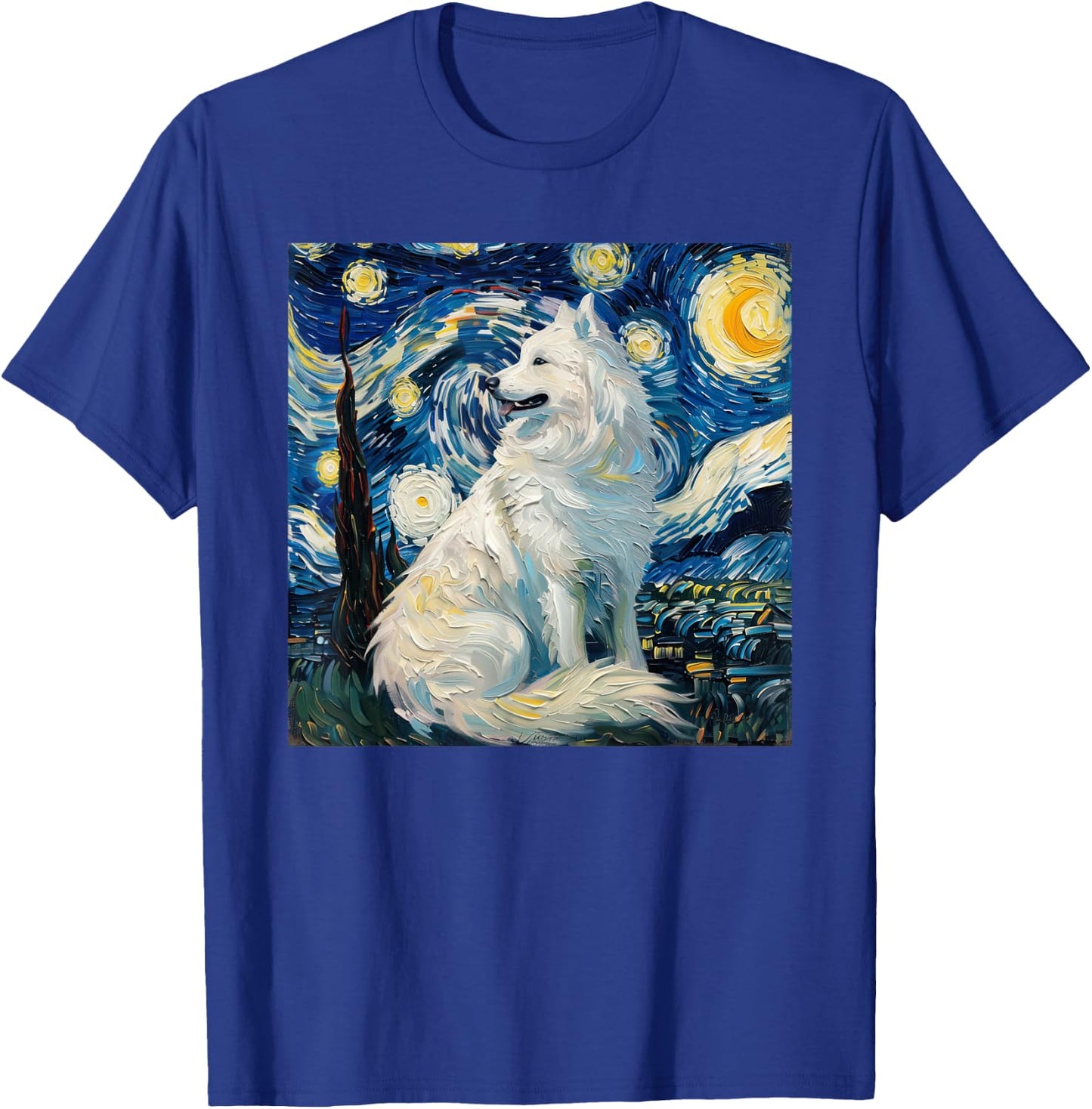 Samoyed Dog Van Gogh Starry Night T-Shirt - T-Shirt | Royal