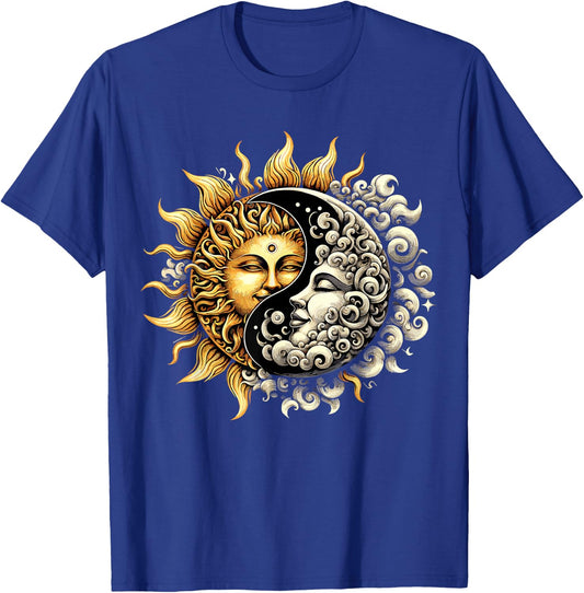 Sun and Moon Yin Yang T-Shirt - T-Shirt | Royal