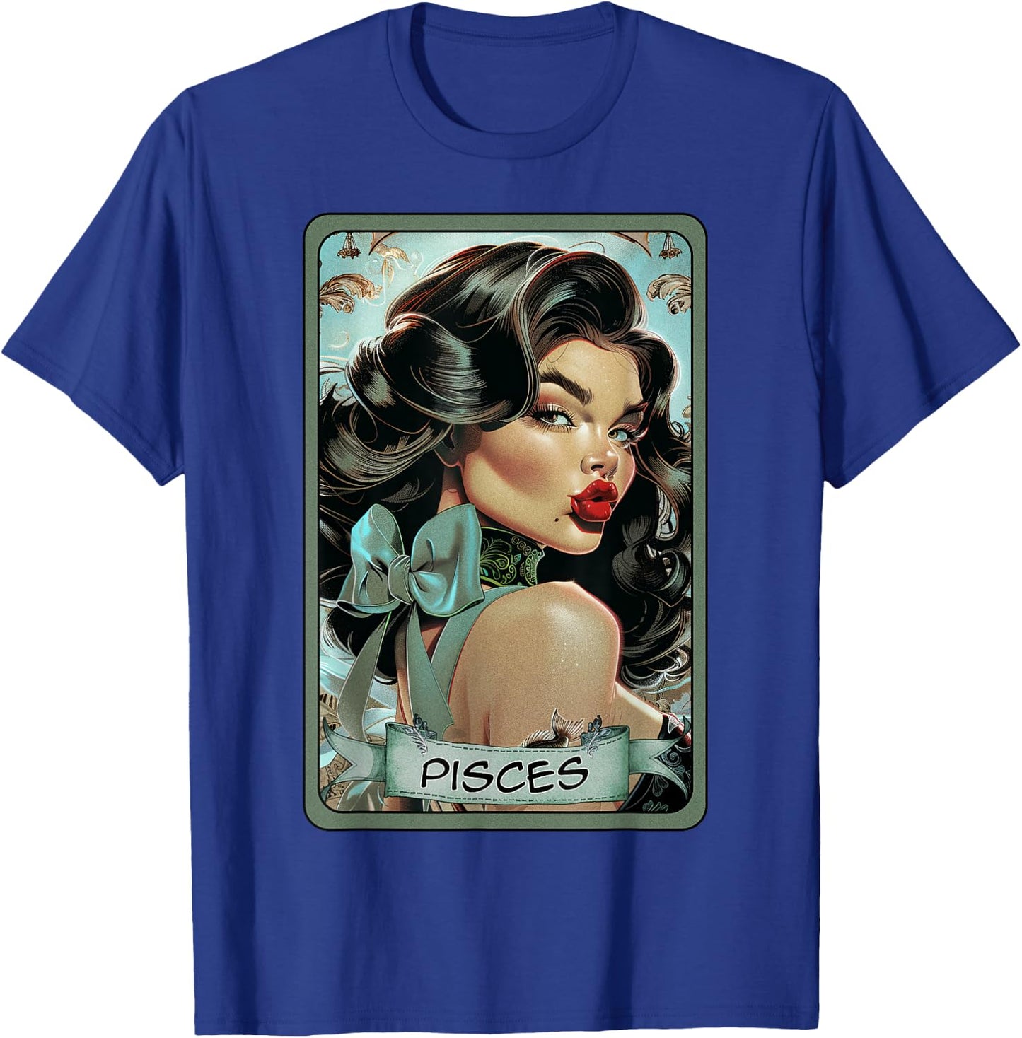 Pisces Tarot Card Pin Up Girl Sexy Astrology Birthday Fish T-Shirt - T-Shirt | Royal