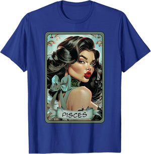 Pisces Tarot Card Pin Up Girl Sexy Astrology Birthday Fish T-Shirt - T-Shirt | Royal