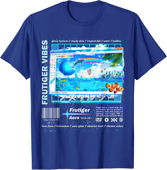 Frutiger Aero Fashion Collection - Frutiger Vibes T-Shirt - T-Shirt | Royal
