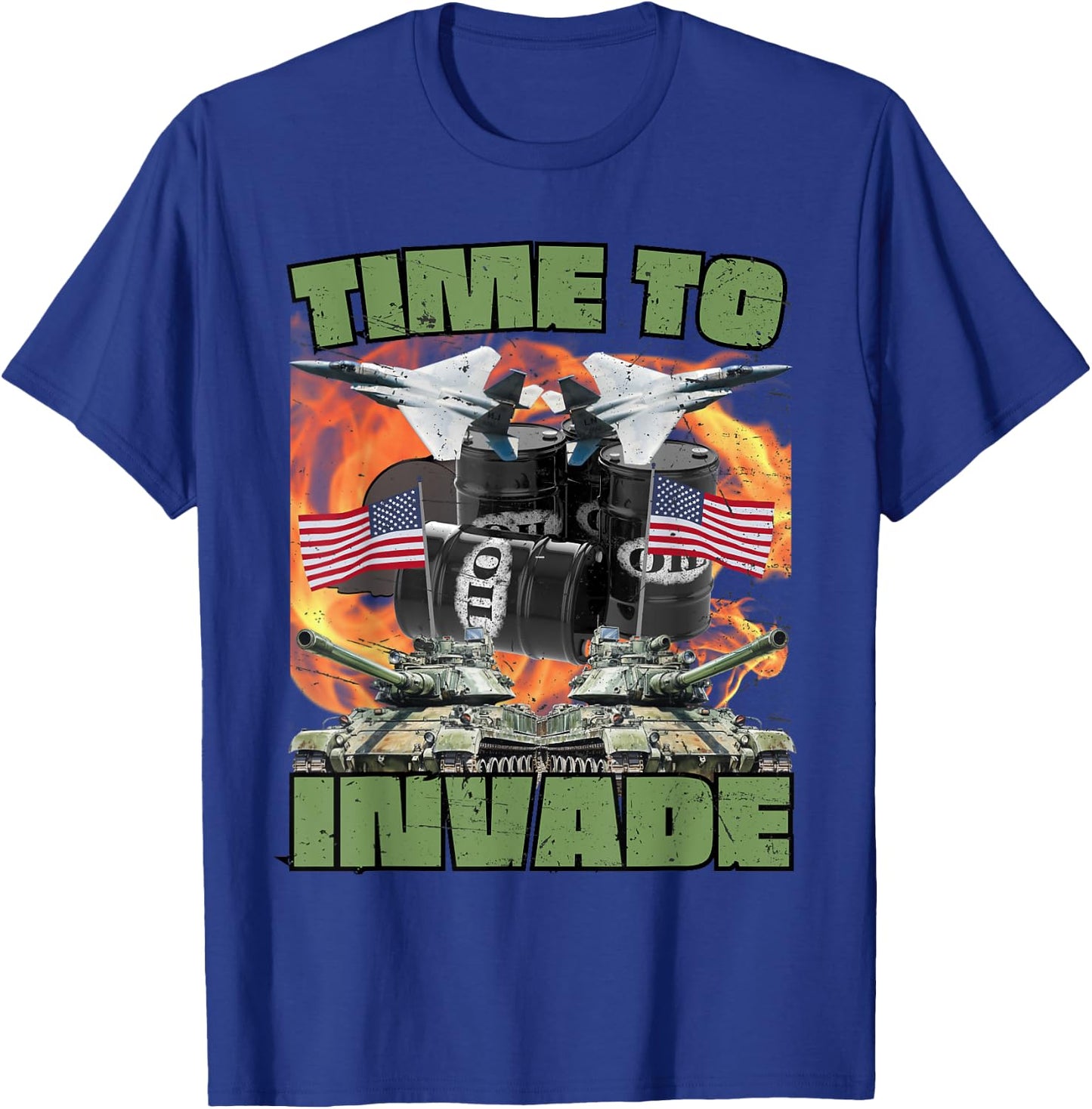 Funny America Wants Oil Meme American Patriotic Men T-Shirt - T-Shirt | Royal