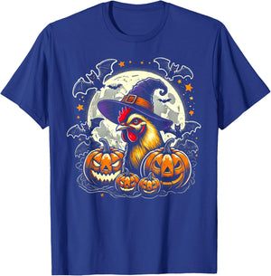 Chicken Halloween Witch Decor T-Shirt - T-Shirt | Royal
