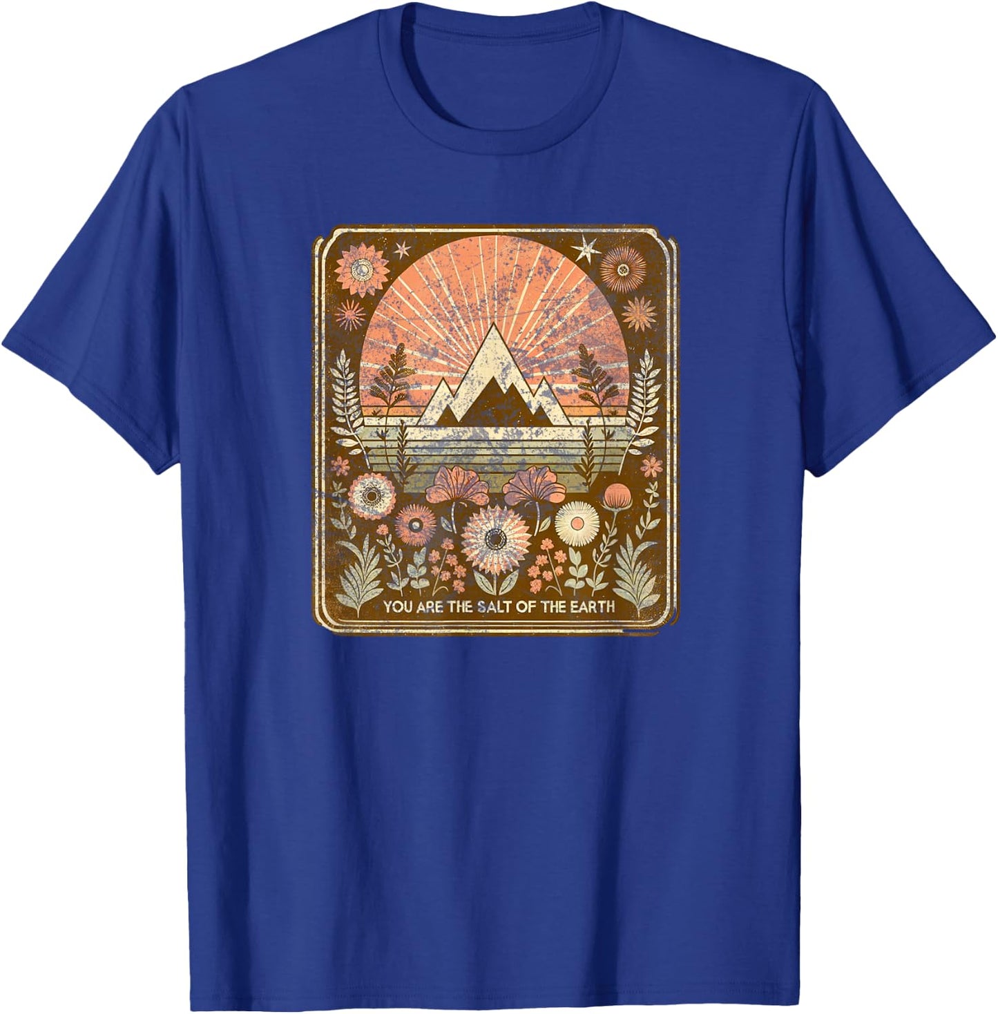 Christian Boho Salt Of The Earth Retro Bible Verse T-Shirt - T-Shirt | Royal