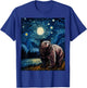 Graphic Grizzly Bear Van Gogh Starry Night Grizzlies Animal T-Shirt - T-Shirt | Royal
