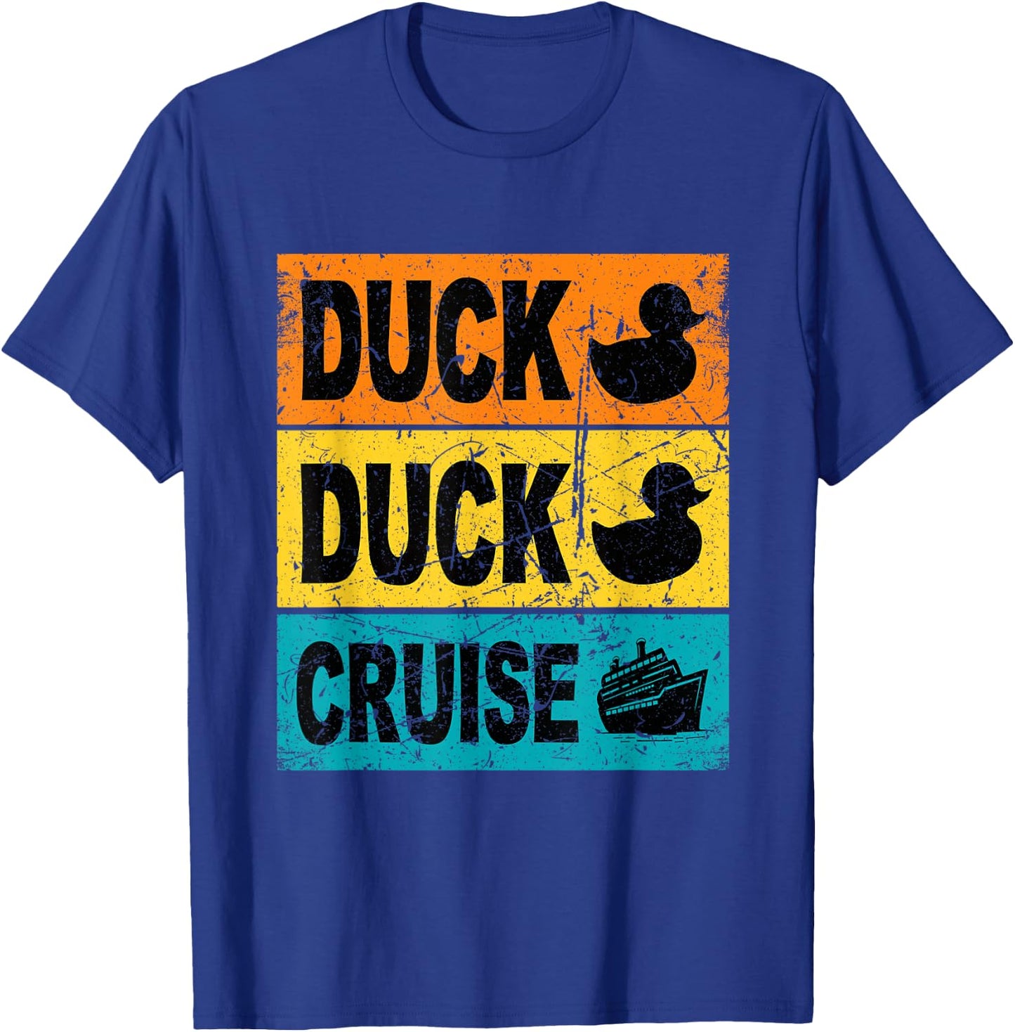 Retro Duck Duck Cruise Shirt Tags Caribbean Cruise Vacation T-Shirt - T-Shirt | Royal