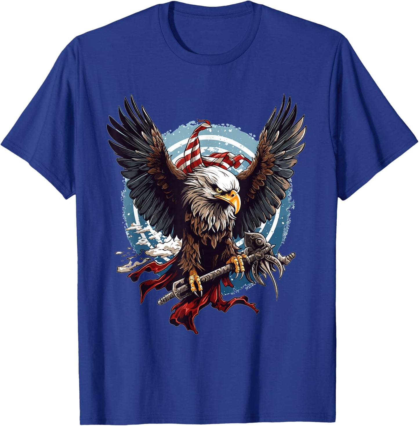 Viking Warrior American Eagle US Flag Norse Mythology T-Shirt - T-Shirt | Royal