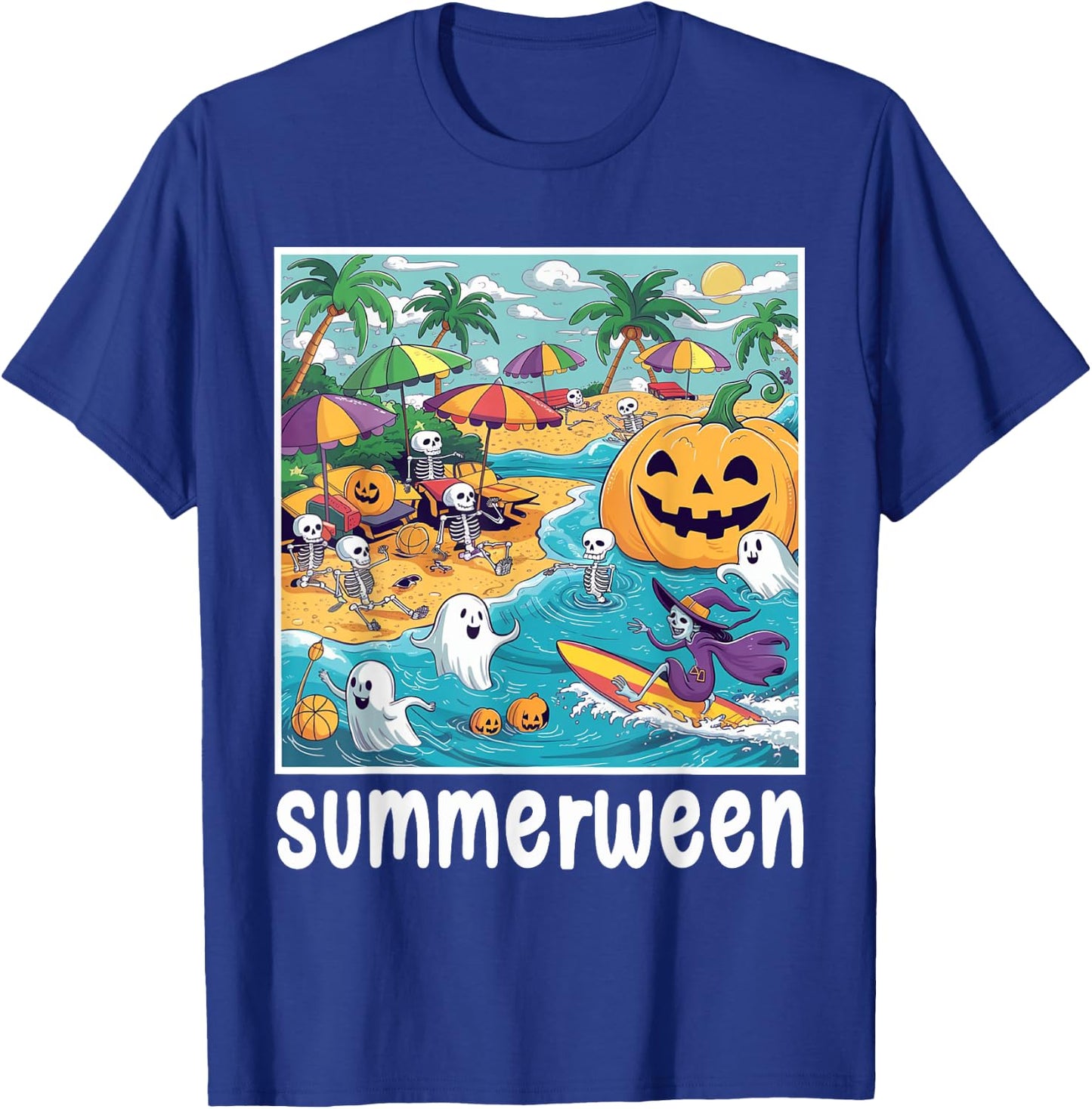 Halloween Summer Celebrate Summerween Vibes Men Women Girls Kids T-Shirt - T-Shirt | Royal