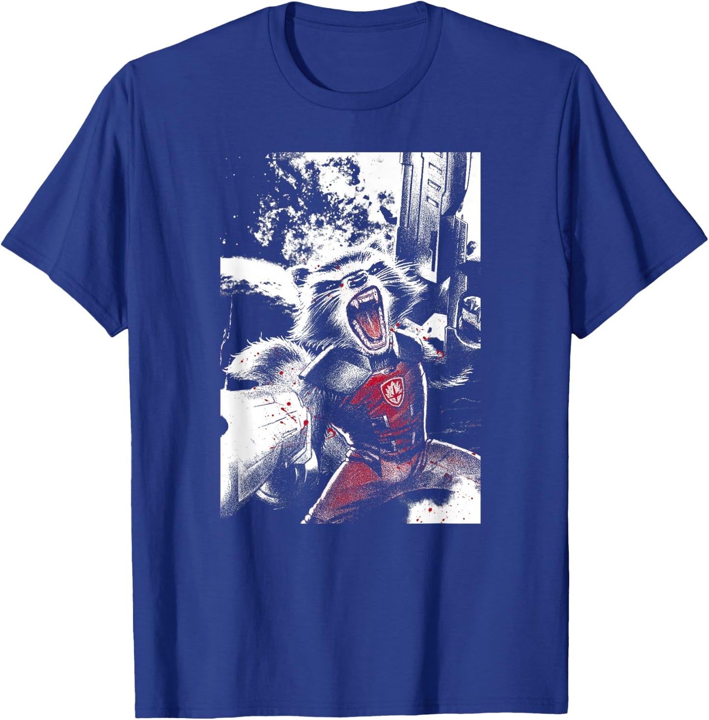 Marvel Guardians of The Galaxy Rocket Raccoon Roar Poster Small T-Shirt - T-Shirt | Royal
