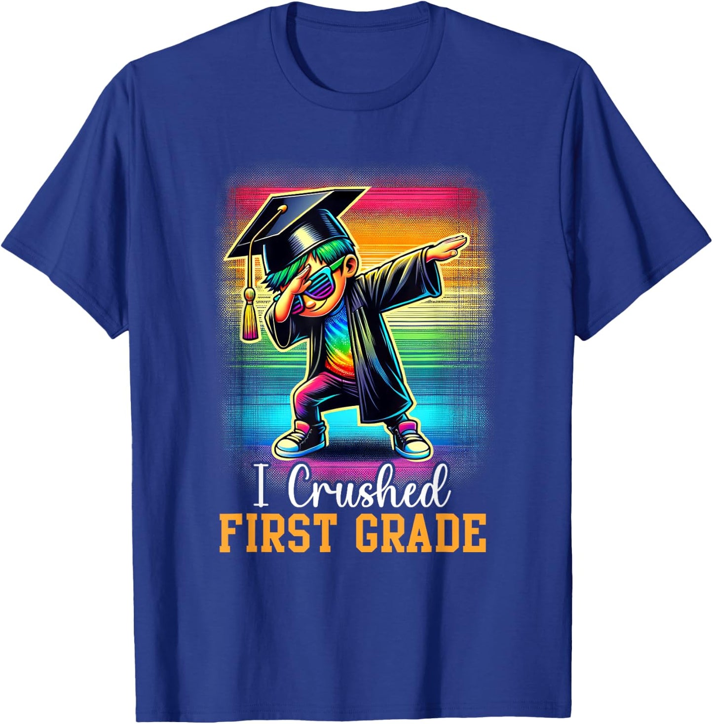 I Crushed 1st Grade Graduation Dabbing Boy Class Of 2025 T-Shirt - T-Shirt | Royal