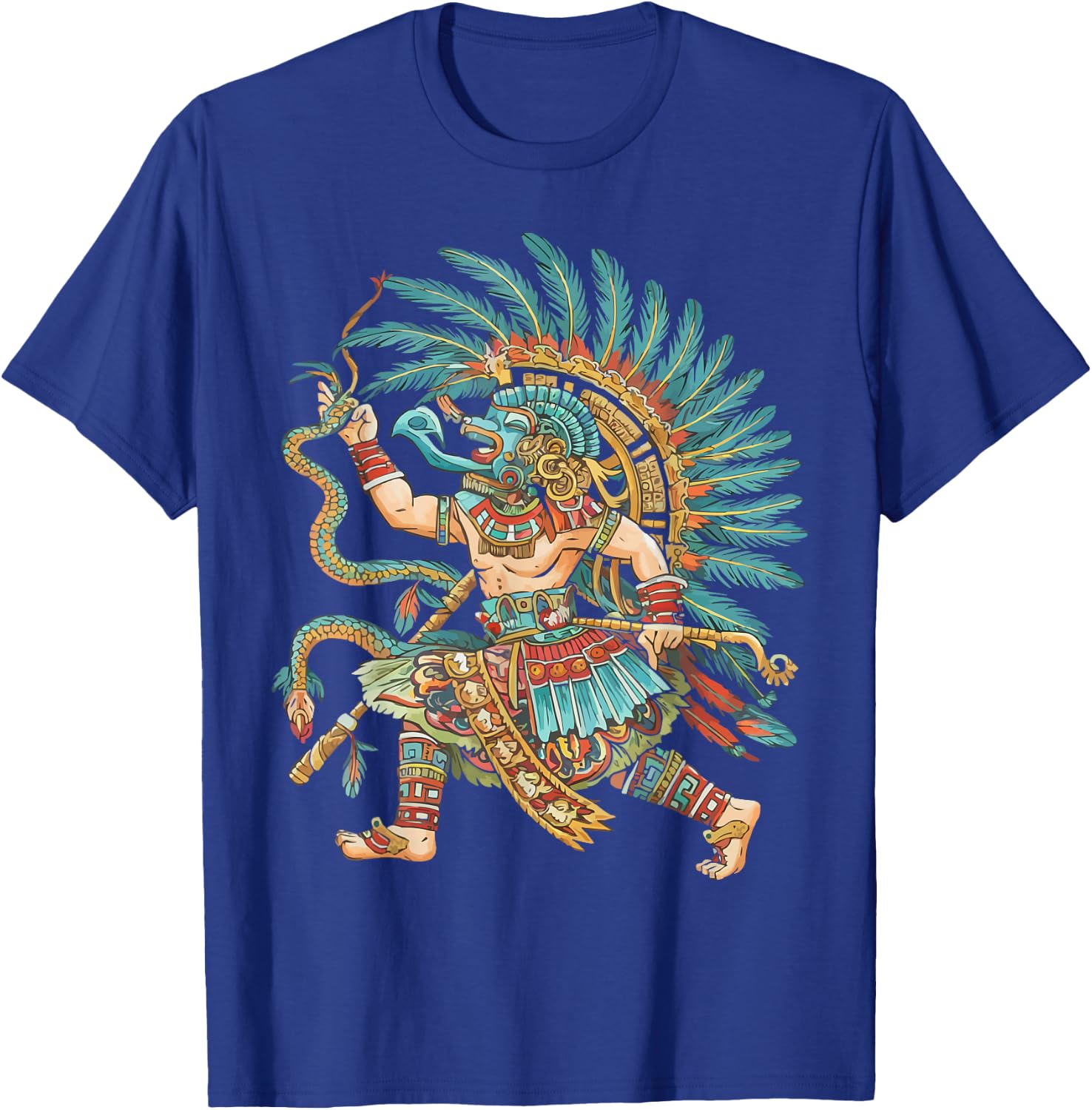 Aztec God Aztec Culture Mayan Indigenous Tlaloc Statue T-Shirt - T-Shirt | Royal