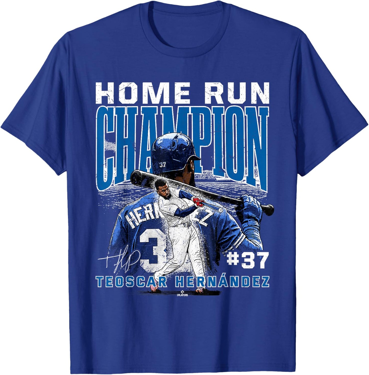 Home Run Champion Teoscar Hernandez Los Angeles MLBPA T-Shirt - T-Shirt | Royal