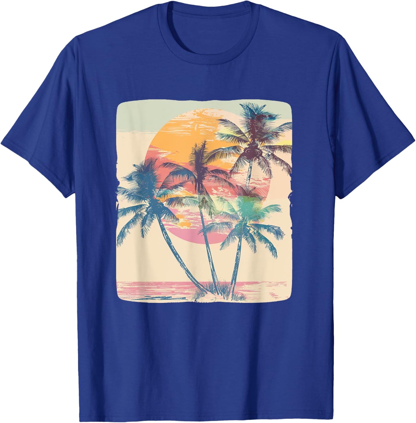 Vintage Palm Trees for a Classic Vacation Look T-Shirt - T-Shirt | Royal