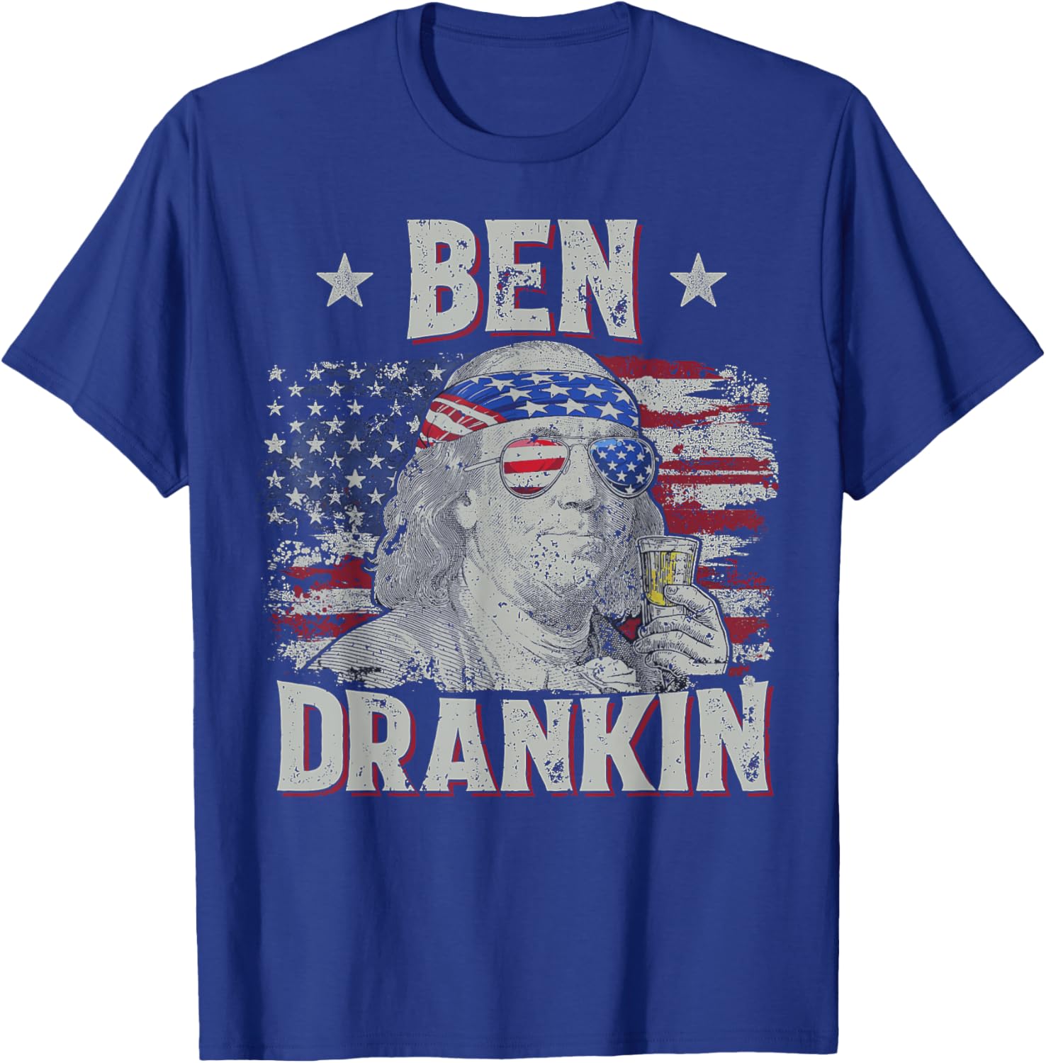 Ben Funny Drankin 4th Of July USA Flag Drinking T-Shirt - T-Shirt | Royal