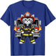 Brave Kitten Firefighter Cute Heroic Cat Adorable Firetruck T-Shirt - T-Shirt | Royal