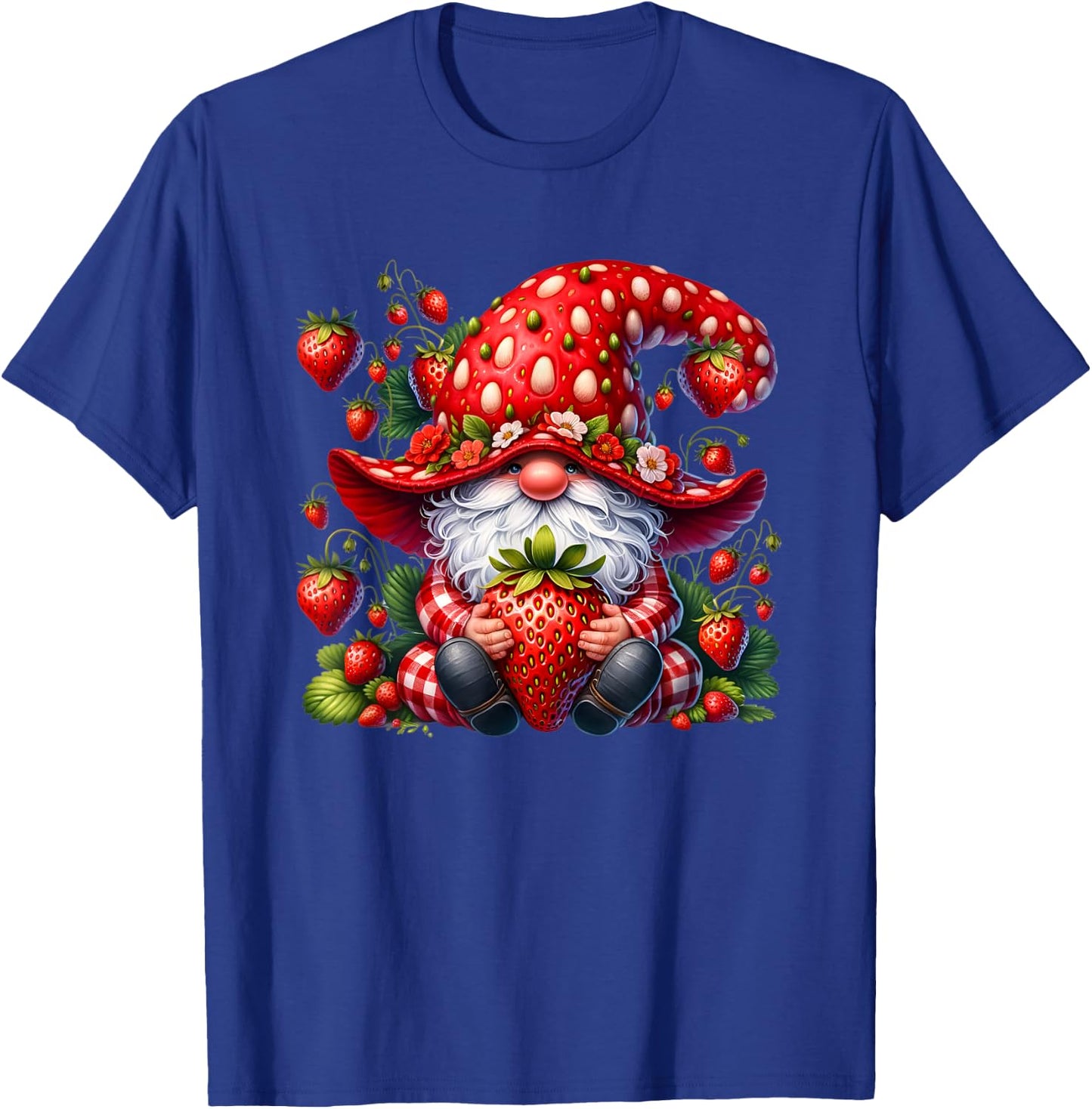 Cute Summer Gnome Dad Graphic And Men Strawberry T-Shirt - T-Shirt | Royal