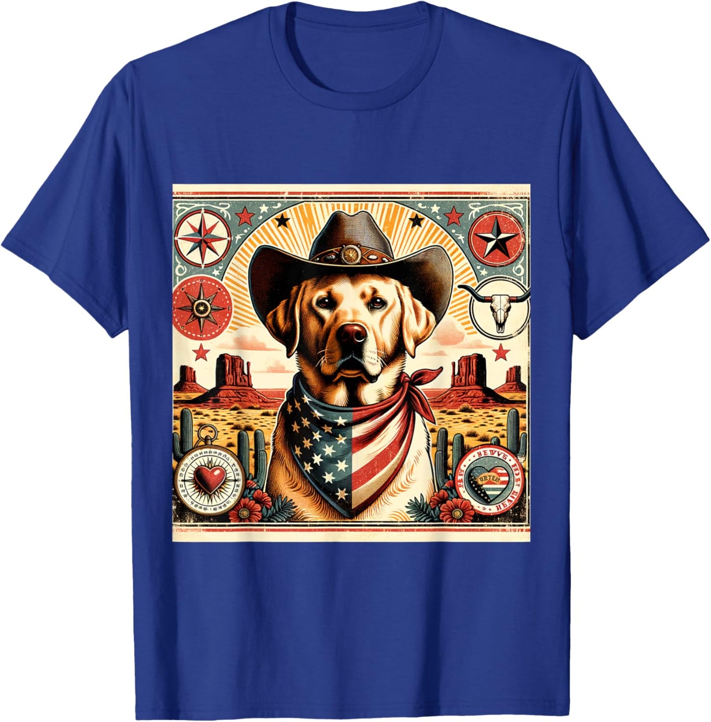 Funny Sheriff Dog Shirt Labrador Retriever Dog Mom Wild West Men Women Kids T-Shirt - T-Shirt | Royal