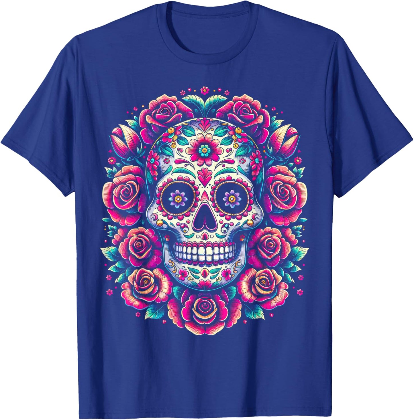 De Los Muertos Day of the Dead Sugar Skull Halloween Women T-Shirt - T-Shirt | Royal