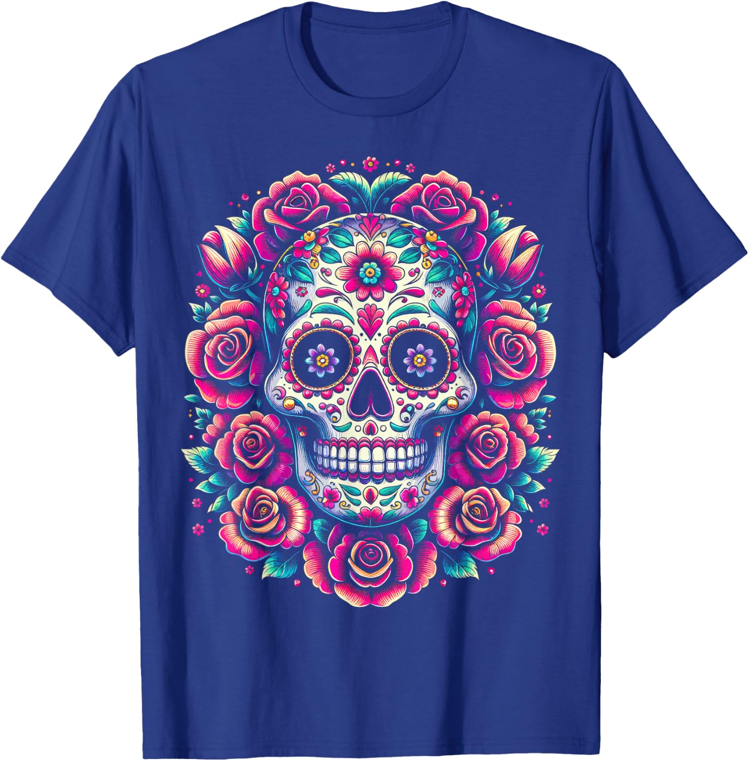 De Los Muertos Day of the Dead Sugar Skull Halloween Women T-Shirt - T-Shirt | Royal