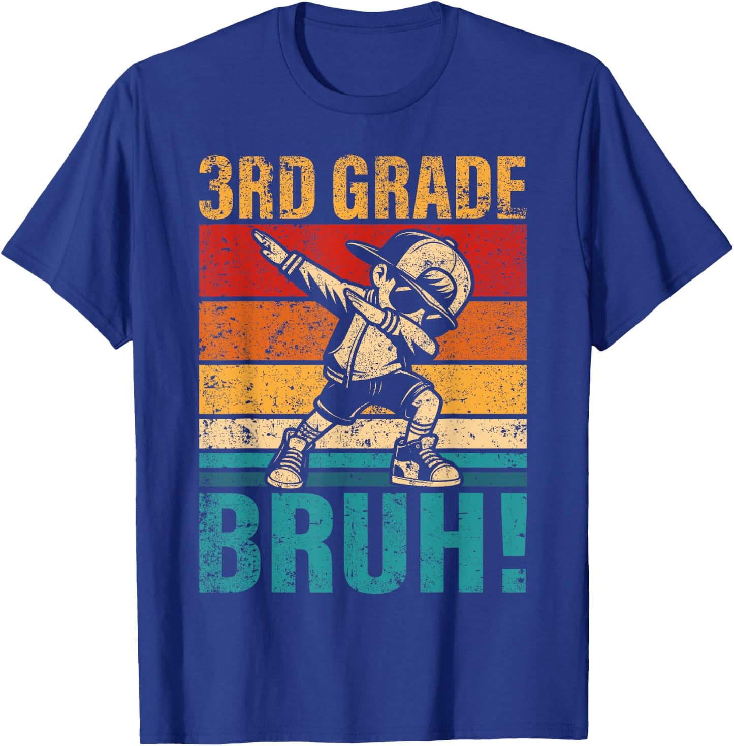 3rd Grade Bruh Dabbing Boy Third Grade Squad Boy Student T-Shirt - T-Shirt | Royal