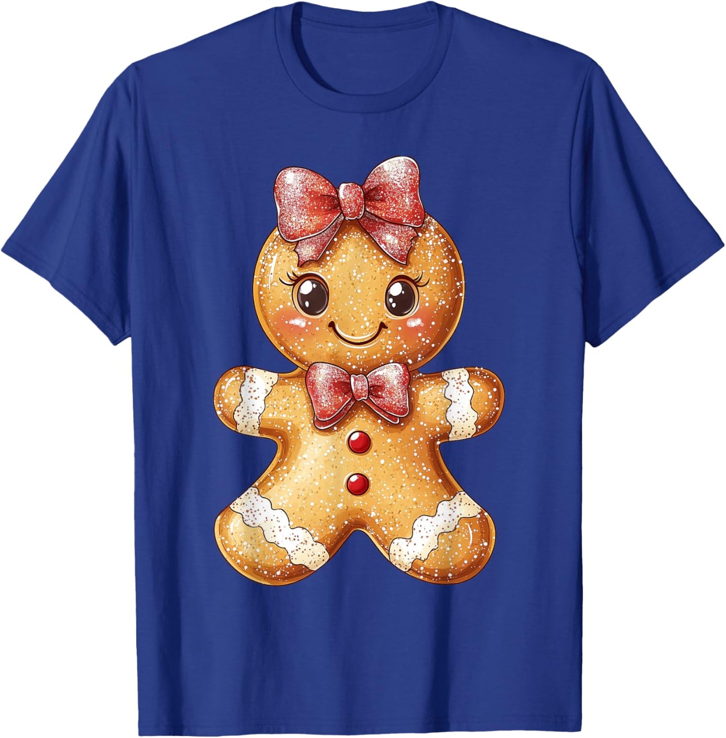 Coquette Bow Christmas Girly Gingerbread Cookie Baking Kids T-Shirt - T-Shirt | Royal