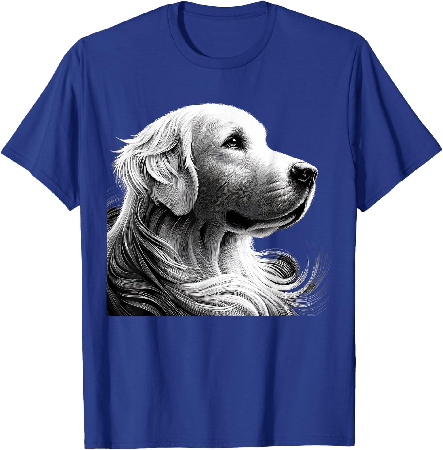 Majestic White English Cream Golden Retriever Sketch Devine T-Shirt - T-Shirt | Royal
