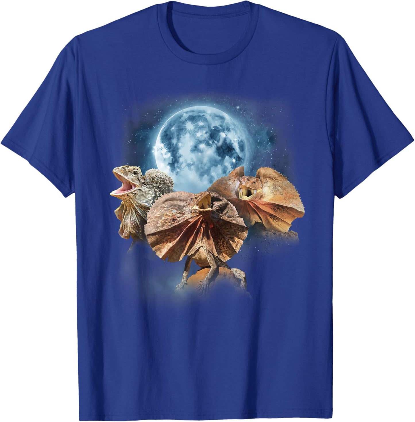Frilled Lizard Shirt - Funny Lizards Howling at the Moon T-Shirt - T-Shirt | Royal