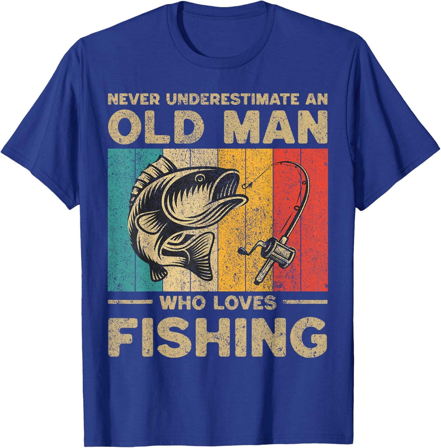 Funny Vintage Fishing Jokes Fisherman Bass Fish T-Shirt - T-Shirt | Royal