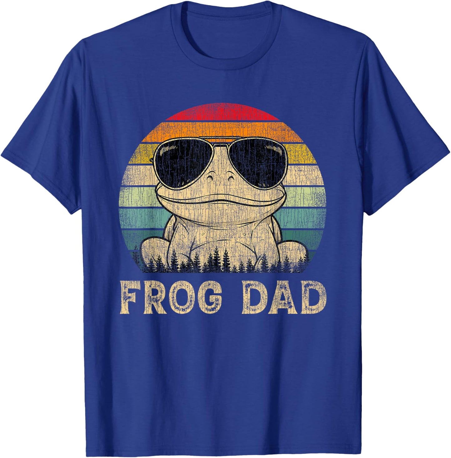 Vintage Frog Dad Frog Lovers Daddy Father's Day T-Shirt - T-Shirt | Royal