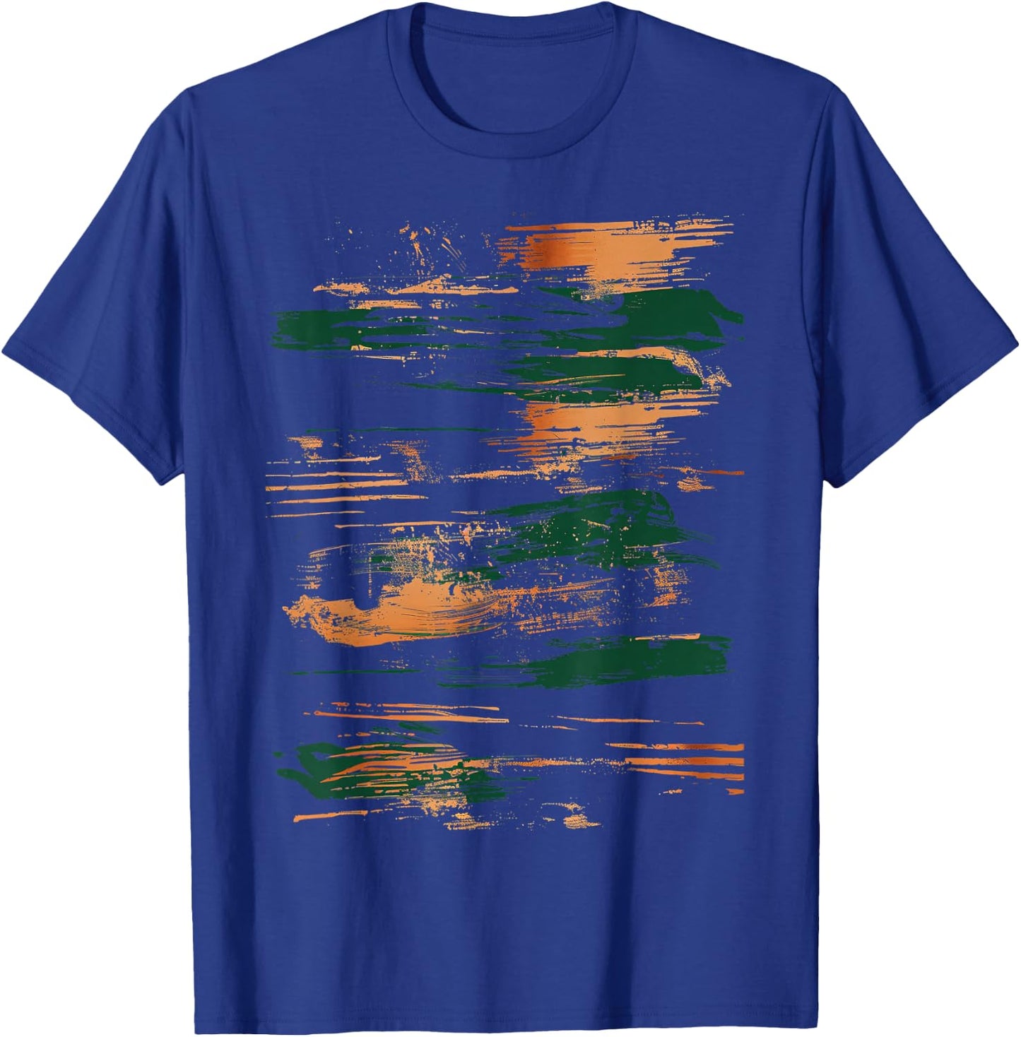 Green Orange Black Brushstrokes Graphic T-Shirt - T-Shirt | Royal
