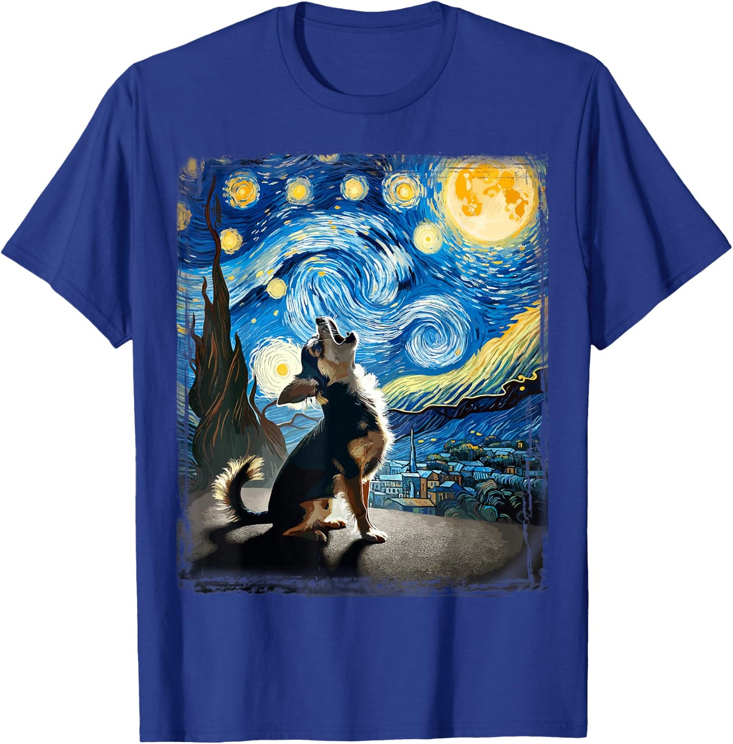 Chihuahua Dog Canine Art Van Gogh Starry Night Chihuahua T-Shirt - T-Shirt | Royal