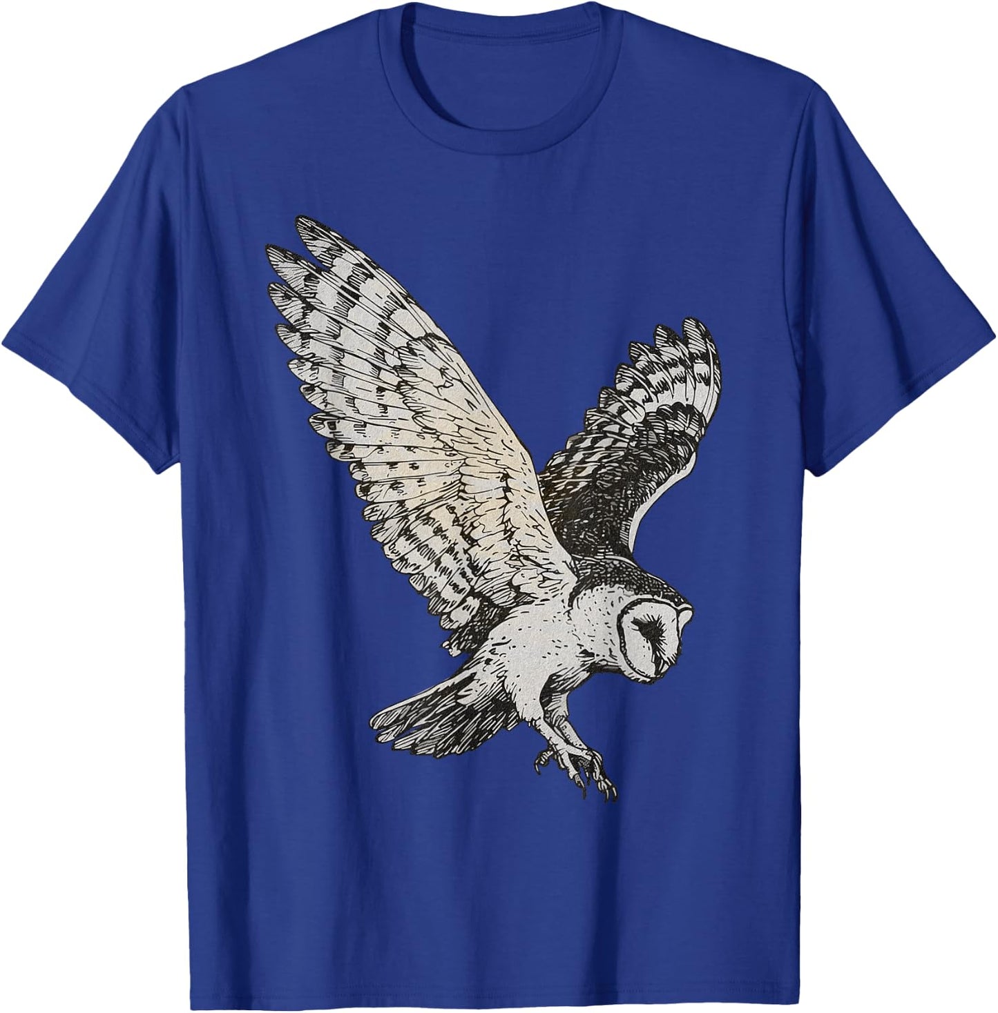 Vintage Aesthetic Nocturnal Birds Of Prey Night Flying Owl T-Shirt - T-Shirt | Royal